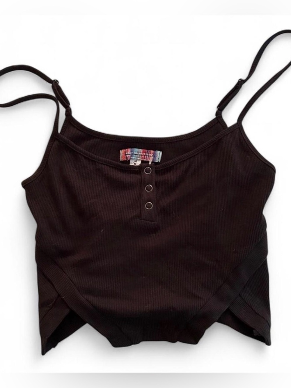 Urban Outfitters Black Button Crop Top size M NWOT